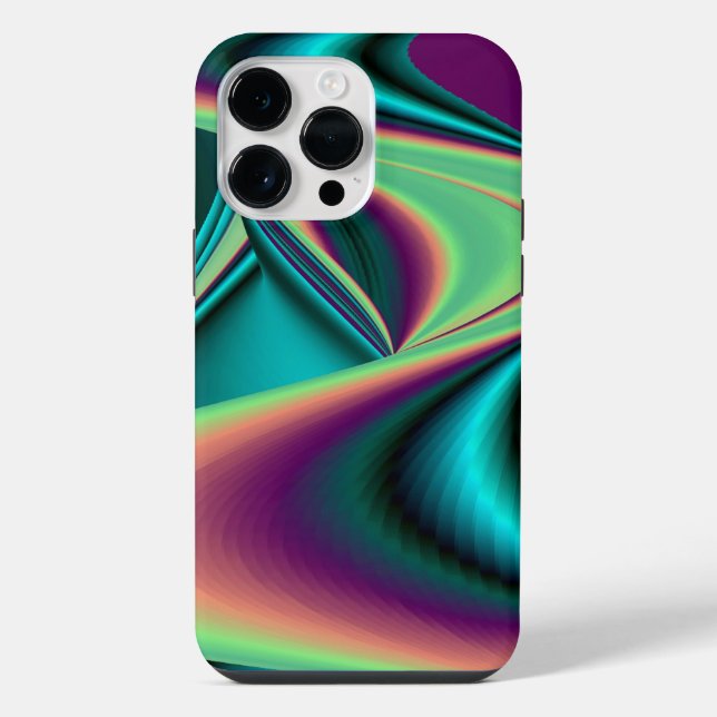 Futuristic Abstract 3D Metallic Rainbow Art iPhone Case (Back)