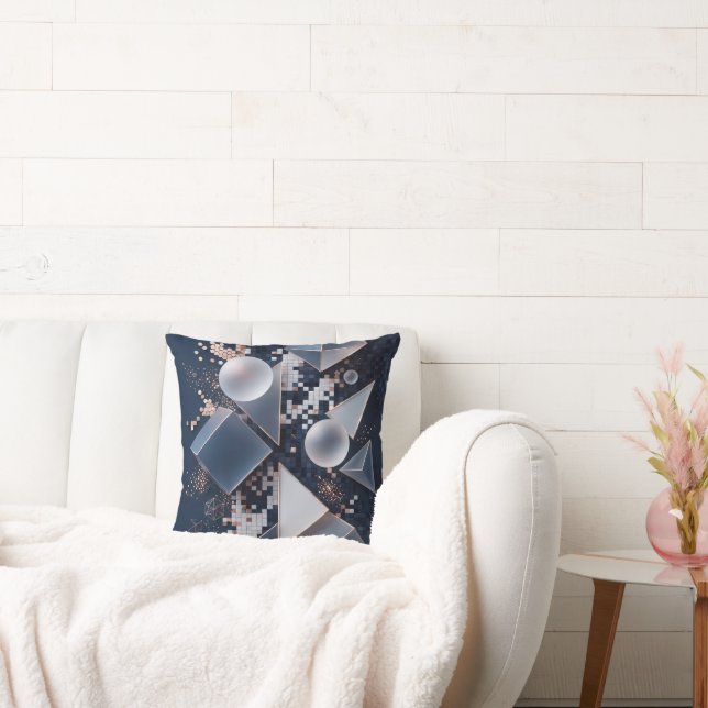 Futuristic Abstract Christmas Mosaic 3D Cushion (Couch)