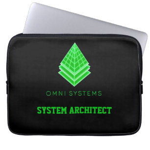 Futuristic Aesthetic Neon Green Tech Company Laptop Sleeve