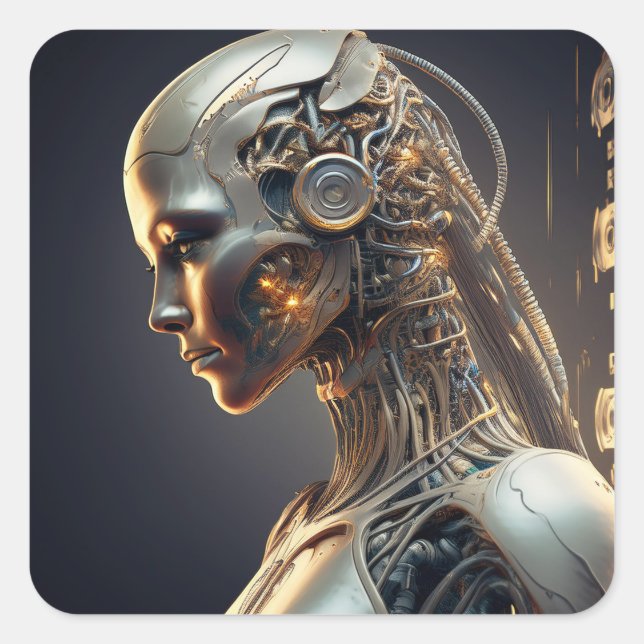 Futuristic AI-Designed Square Sticker (Front)
