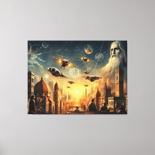 Futuristic Ancient Civilisation - Surreal Sci-Fi C Canvas Print