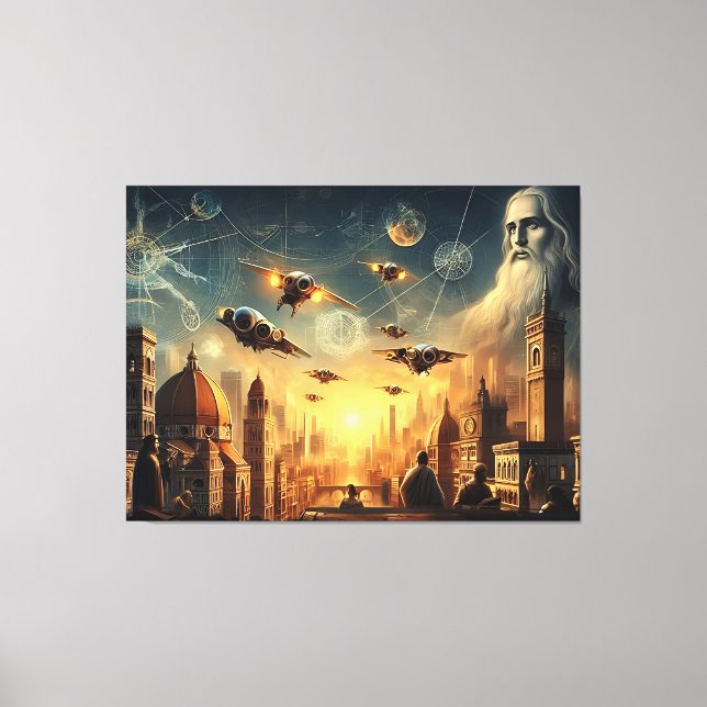 Futuristic Ancient Civilisation - Surreal Sci-Fi C Canvas Print (Front)