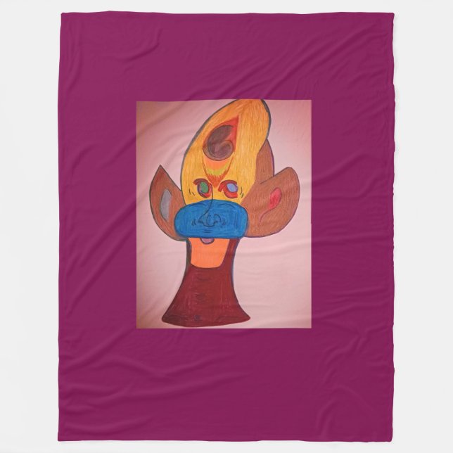 Futuristic Animal Art Fleece Blanket (Front)