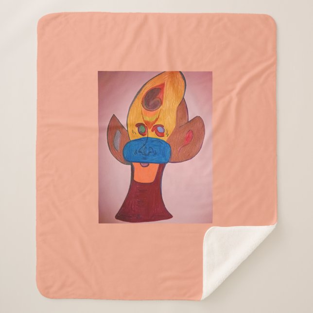 Futuristic Animal Art Sherpa Blanket (Front)