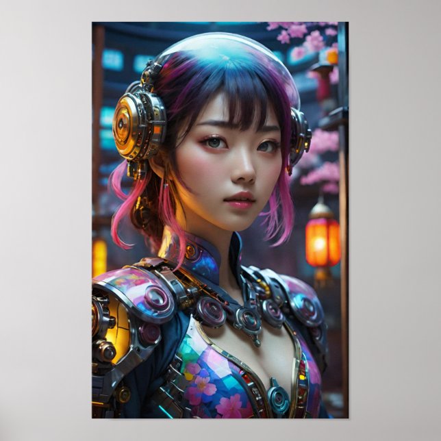 Futuristic Anime Character Poster (Front)