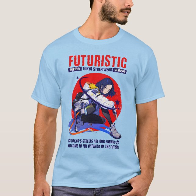 Futuristic | Anime Design | Casual T-Shirt (Front)