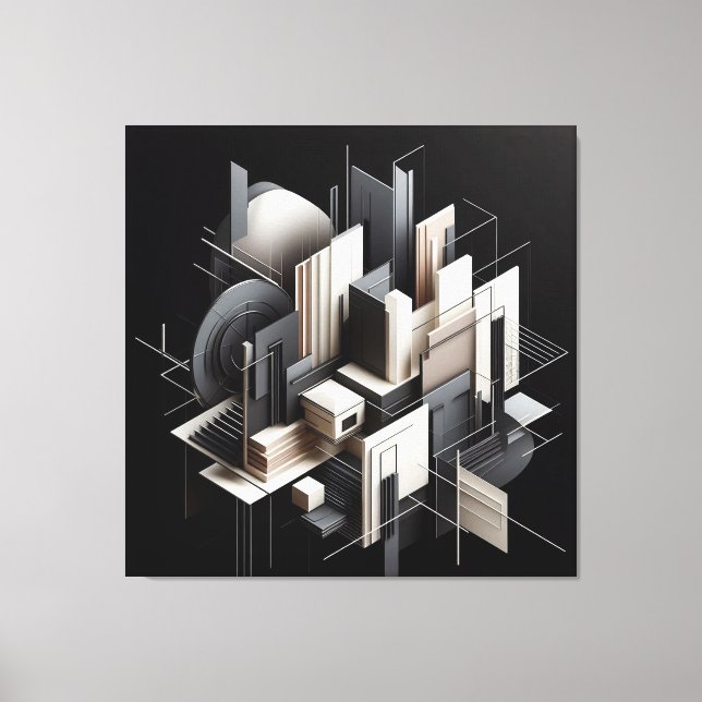 Futuristic Architectural Construct Canvas Print (Front)