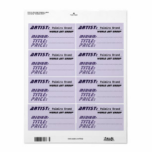 Futuristic Artist Price Labels Tags