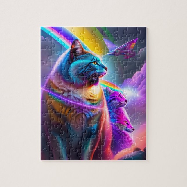 Futuristic Astronaut Space Cats Jigsaw Puzzle (Vertical)