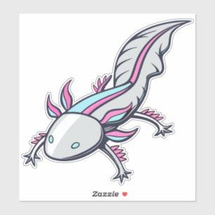 Futuristic axolotl with metallic skin in silver
