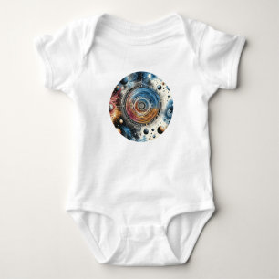 Futuristic Batik Cosmic Art – Space Design Baby Bodysuit