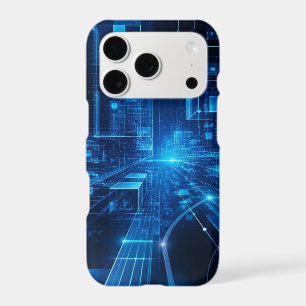 Futuristic Blue Digital Technology Cyber Phone Cas