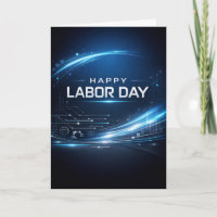 Futuristic Blue Happy Labor Day