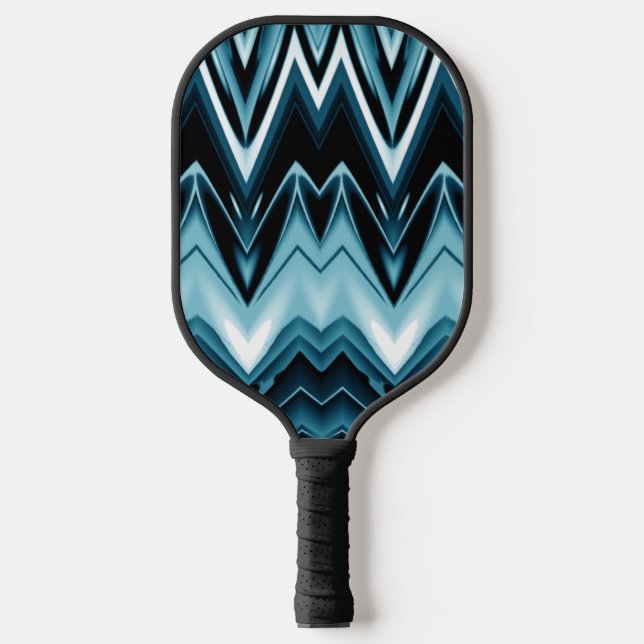 Futuristic Blues Abstract Design Pickleball Paddle (Front)