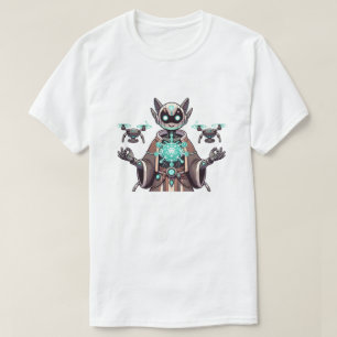 Futuristic Cat Robot T-Shirt Designs