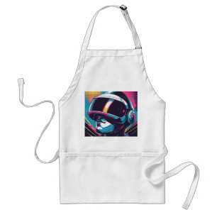 Futuristic character portrait wearing VR headset Standard Apron