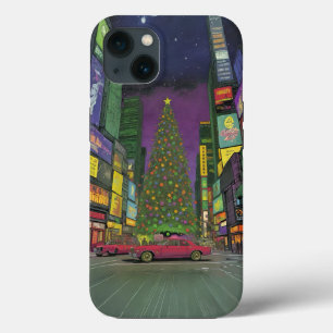 Futuristic Christmas in Times Square iPhone 13 Case