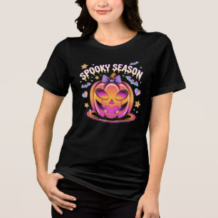 Futuristic Chrome Jack-O’-Lantern Halloween T-Shir Tri-Blend Shirt