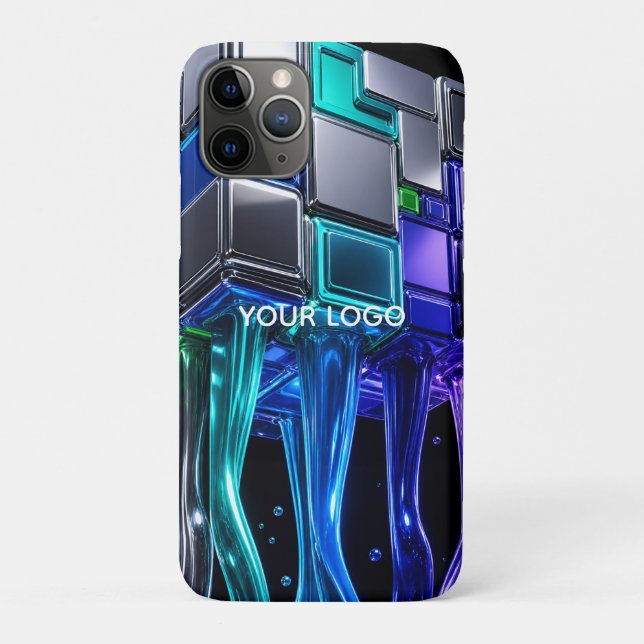 Futuristic Chrome Puzzle Cube  Case-Mate iPhone Case (Back)