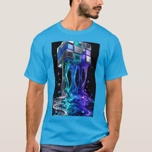 Futuristic Chrome Puzzle Cube  T-Shirt