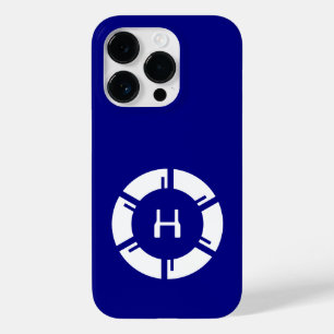 Futuristic Circle With Sci-Fi Monogram Navy Blue Case-Mate iPhone 14 Pro Case