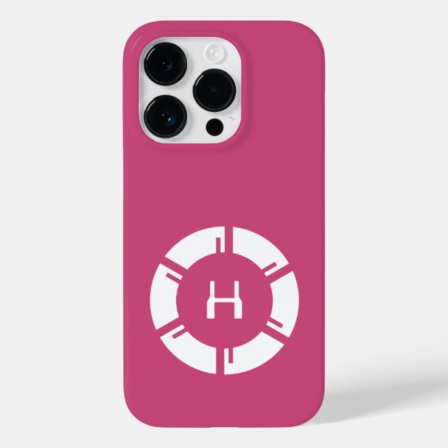 Futuristic Circle With Sci-Fi Monogram Rose Pink Case-Mate iPhone Case (Back)