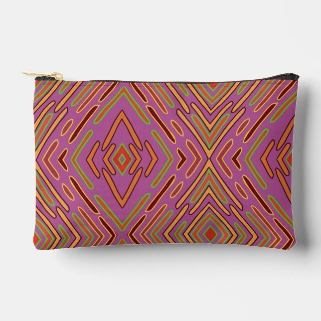 Futuristic Circuitry Abstract Pattern  Accessory Pouch (Front)