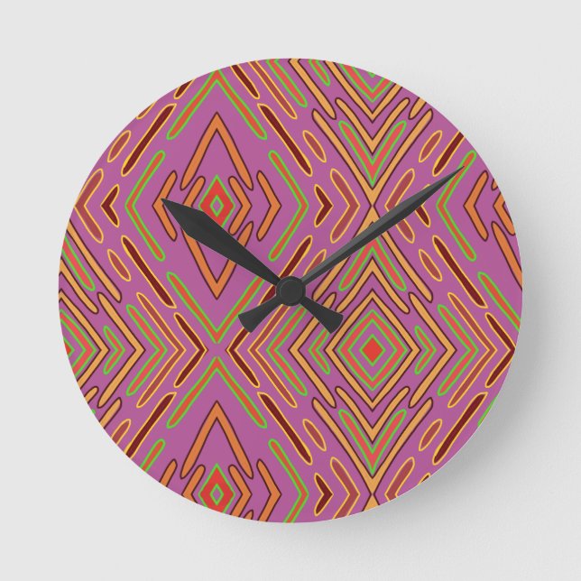 Futuristic Circuitry Abstract Pattern  Round Clock (Front)
