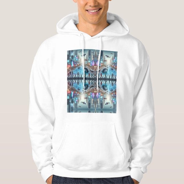 Futuristic City Basic Hooded Sweatshirt (Front)