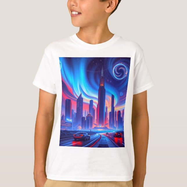 Futuristic City Boys' T-Shirt (Front)