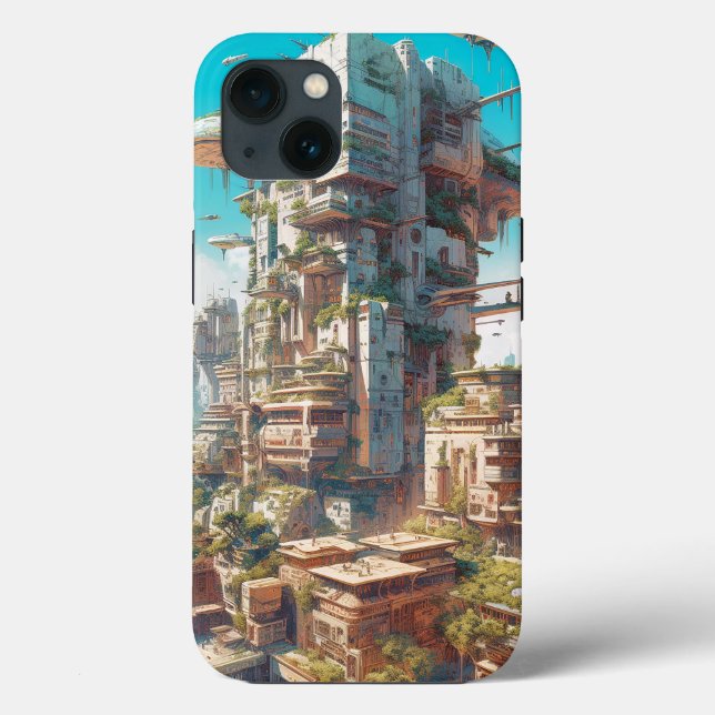 Futuristic City Science Fiction Art Case-Mate iPhone Case (Back)