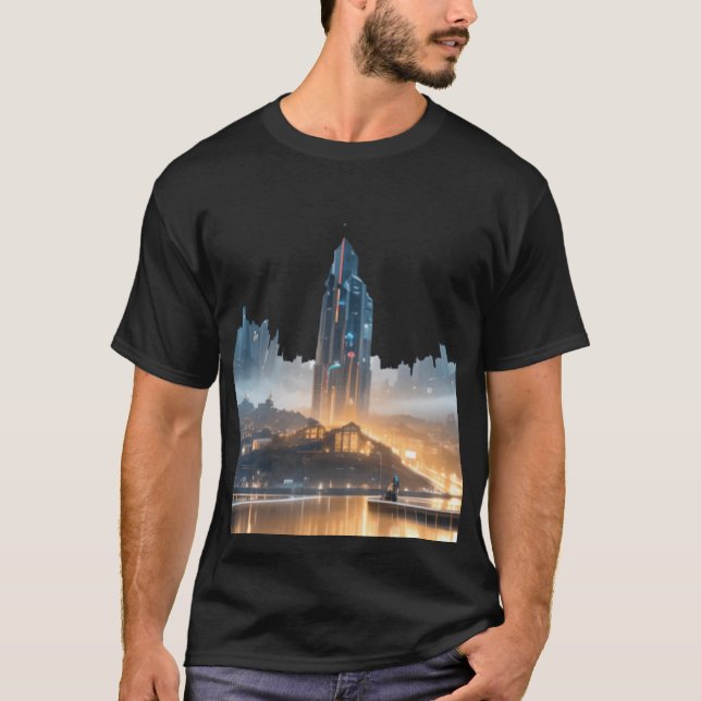 Futuristic Cityscape T-Shirt (Front)