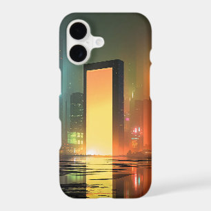 Futuristic Cityscape with Neon Reflections