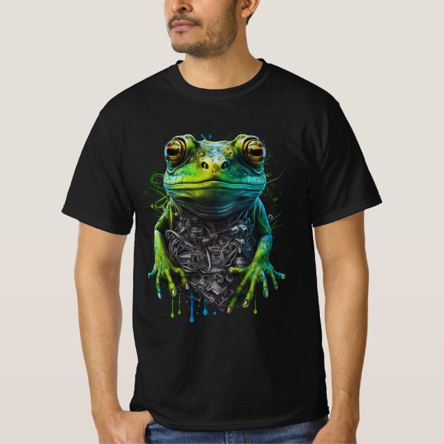 Futuristic Cool Frog T-Shirt - A Hop into the Futu (Front)