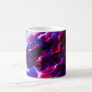 Futuristic Cosmic Neon Leopard Coffee Mug