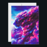 Futuristic Cosmic Neon Leopard  Holiday Card<br><div class="desc">A powerful cosmic leopard emerging from vibrant clouds of neon pink,  electric blue,  and deep violet.</div>