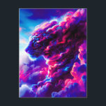 Futuristic Cosmic Neon Leopard  Holiday Postcard<br><div class="desc">A powerful cosmic leopard emerging from vibrant clouds of neon pink,  electric blue,  and deep violet.</div>