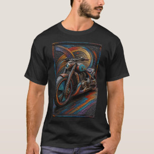 Futuristic Custom Motorcycle – 3D Micro Mosaic T-Shirt