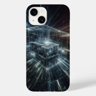 Futuristic Cyber Cube Phone Case - High-Tech Glow 
