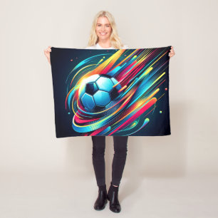 Futuristic Cyber Football Speed Sports Fleece Blanket