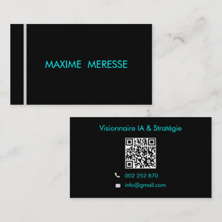 Futuristic Cyber Minimalist QR Code Business Card
