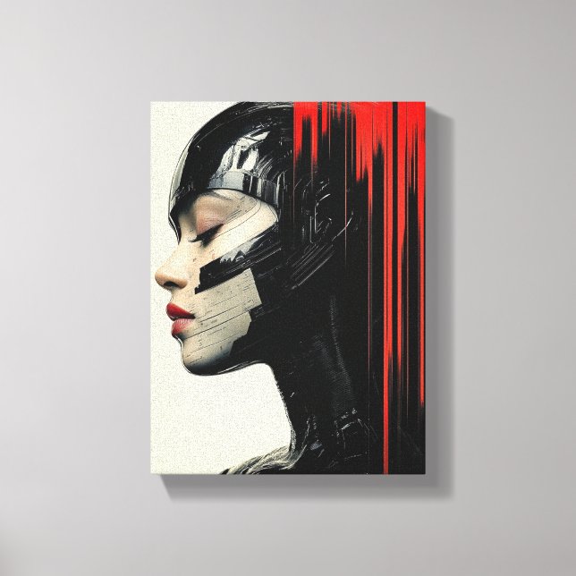 Futuristic Cyber Woman - Sci-Fi Art Design Canvas Print (Front)