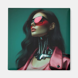 futuristic cybernetic woman magnet