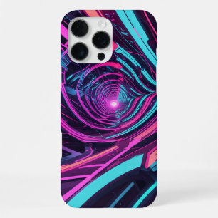Futuristic Cyberpunk Art with Neon Lights Design iPhone 16 Pro Max Case