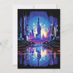 Futuristic Cyberpunk City Skyline Announcement