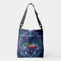 Futuristic Cyberpunk Robot Neon Food Ramen