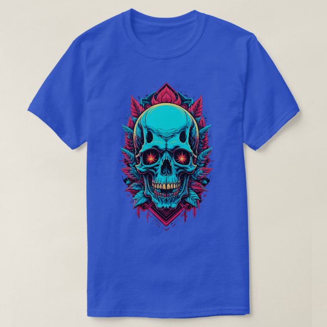 Futuristic Cyberpunk Skull T-Shirt (Design Front)