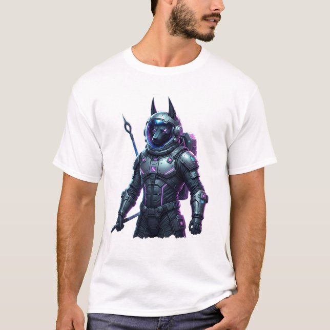 Futuristic Cyberpunk Warrior Sci-Fi Graphic T-Shir T-Shirt (Front)