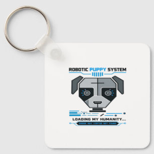 Futuristic Cyborg Robot Eyes Cybernetic Sci-Fi Key Ring