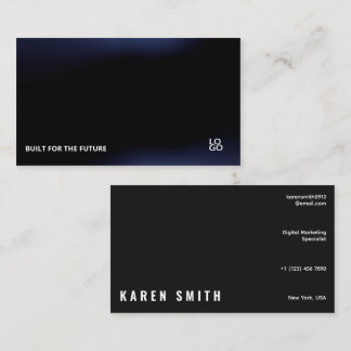 Futuristic Dark Tech Startup Business Card
